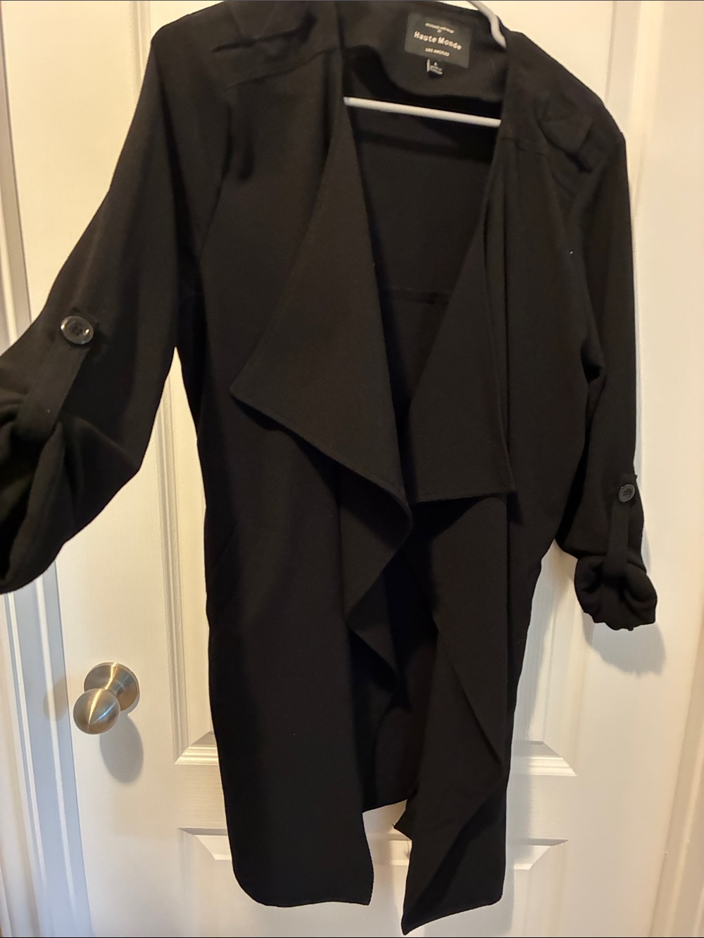 Haute Monde Black Draped Trench Coat